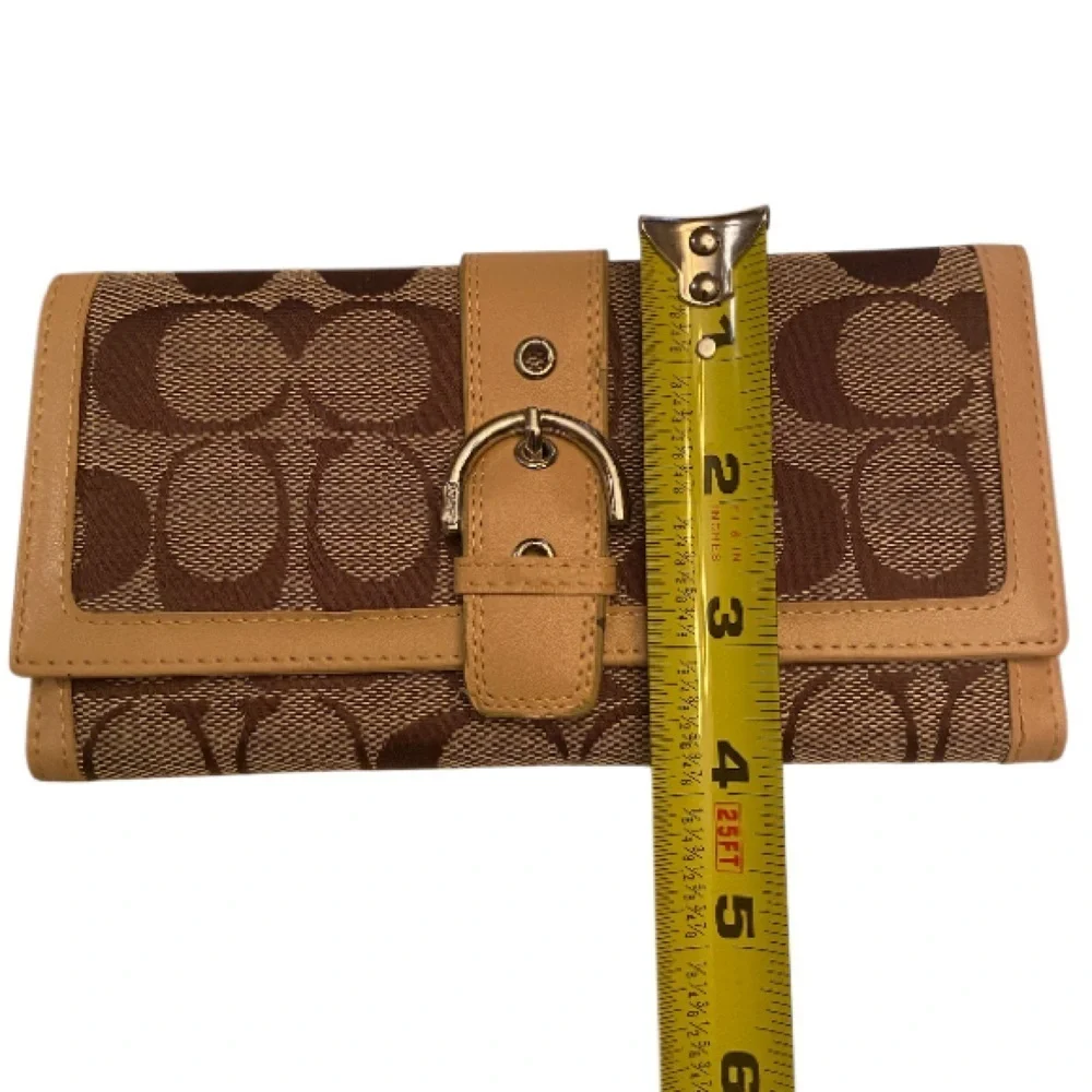 Coach Signature canvas and leather continental wallet